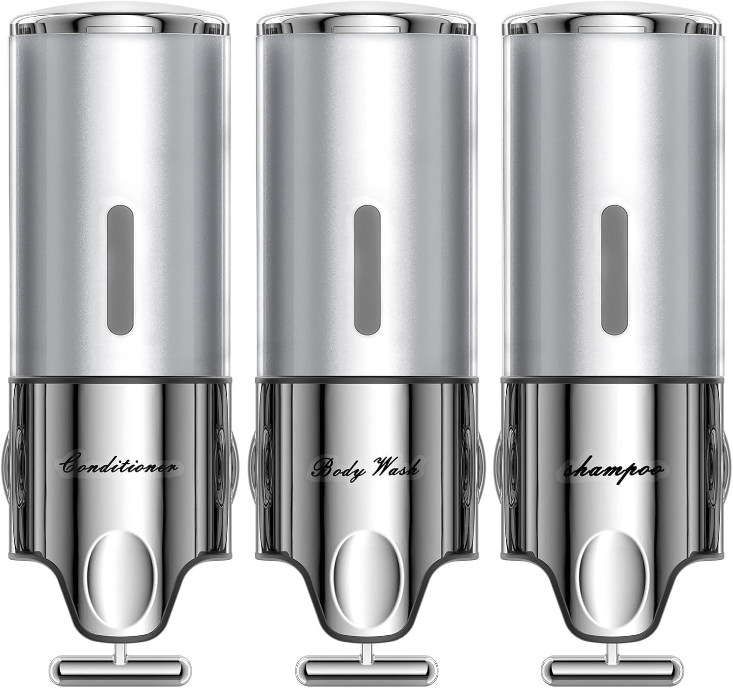 EXIN DECHEN Shampoo and Conditioner Dispenser(Triple x 16.9 oz,Clear) | Easy Installation,Wall-Mounted,Bottle Separable,Large Capacity,Shower Shampoo Conditioner Body Wash Dispenser for Bathroom