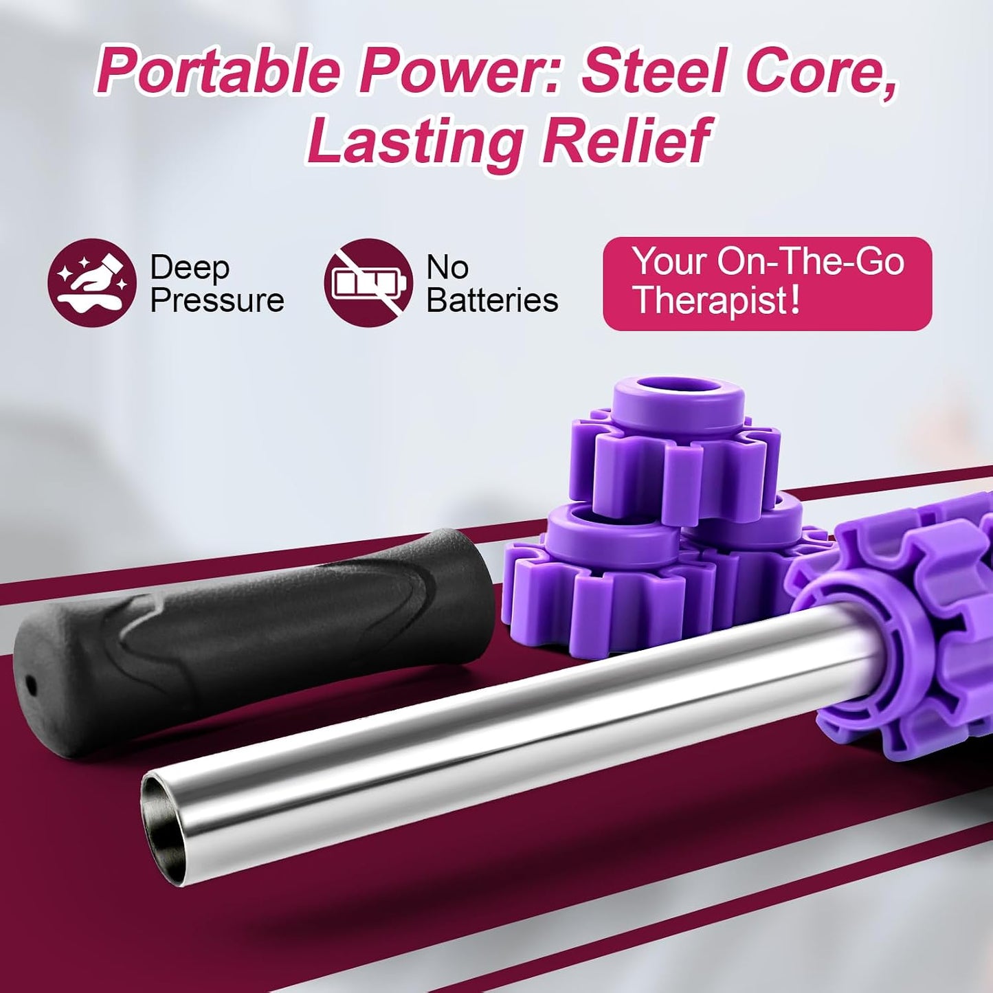 Massage Roller, Muscle Roller Stick, Therapy Roller Stick for Legs, Calf, Thigh, Lipo Roller for Relief Muscles, Deep Tissue Massage Rolling Pin for Trigger Points, Help Sore Muscle Recovery