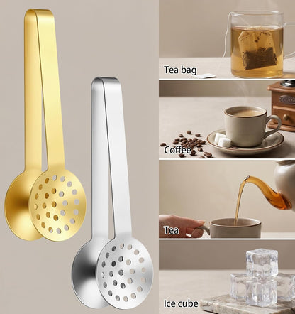 2 Pack Tea Tongs, Tea Bag Squeezer for Hot & Cold Teas | Stainless Steel, Easy-Squeeze Design, Rust-Proof, Ergonomic Grip