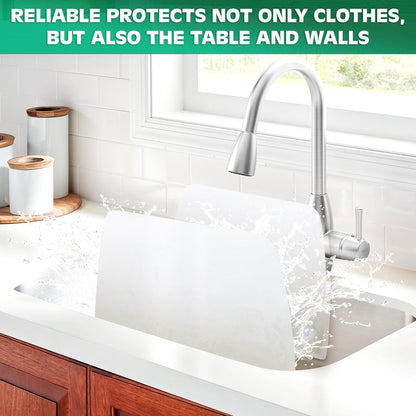 3 Pcs Sink Splash Guard, 9.7 x 11 Inch Splatter Screen, Suction Cups | Splash Guard for Kitchen Sink Area, RV and Utility Sinks - Long-Lasting Dishwashing Accessories, Lightweight, Easy to Clean