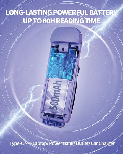 HEMONNKAM Book Reading Light, Rechargeable Clip on Booklight, Eye Caring 3 Color Temperatures & 5 Brightness Levels, Night Use for Bed, Long Lasting, Reading at Night in Bed, Romantic Purple
