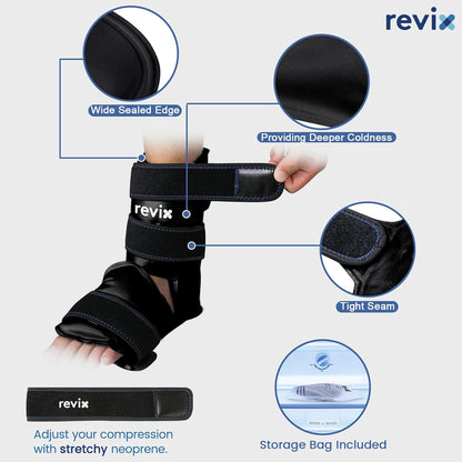 REVIX Ankle Ice Pack Wrap, Reusable Gel Ice Pack for Foot Pain Relief