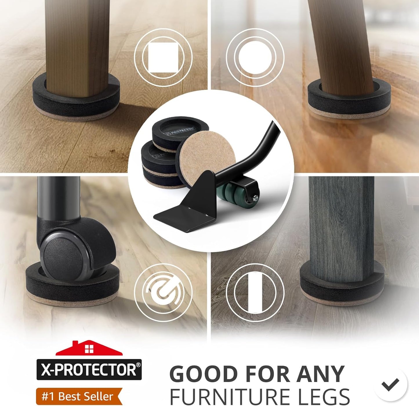 X-Protector Furniture Lifter Tool - Premium Furniture Jack Lifting Tool | Lift Furniture Easily - Appliance Lifter with 4.3" Adjustable Height - Ideal Jack to Lift Furniture Easily with No Effort