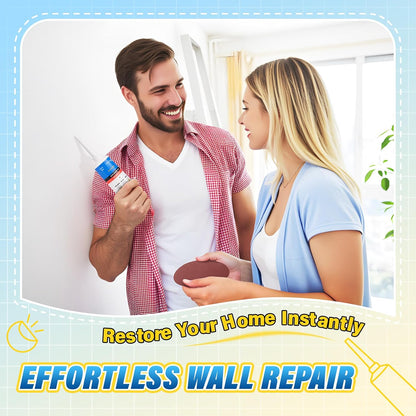 DIYSELF 9-Piece Spackle Wall Repair Kit, 7 oz White Touch Up Paste Set | Complete Repair Tools, Easy-to-Apply Wall Putty for Cracks, Nail Holes, Wall Filler for Gaps, Homes, Apartments and Renters