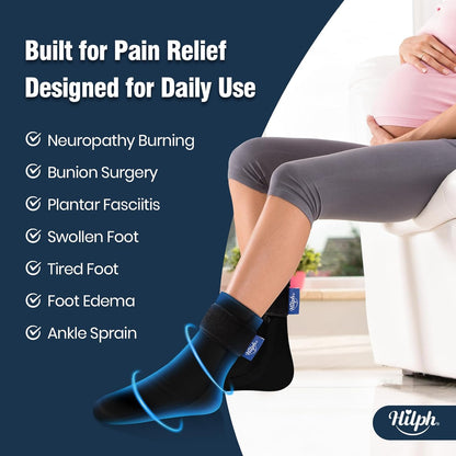 Hilph Ice Pack Sock for Full Foot Pain Relief, Hot Cold Therapy Sock