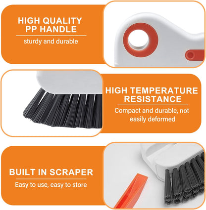 Window Track Cleaner, Groove Cleaning Tool,2 in 1 Crevice Clean Brush | Sliding Door Gap Scrub Brush with Hidden Scraper,Multifunctional Brush for Window Sill,Window Seal(1Pc-Grey)