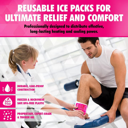 Perfect Remedy Gel Ice Packs for Injuries with Strap Cover, Flexible Hot Cold Compress, Soothing Soft Ice Packs for aid in Injuries Conditions, Alternative to Hot Water Bottles (Blue, Regular)