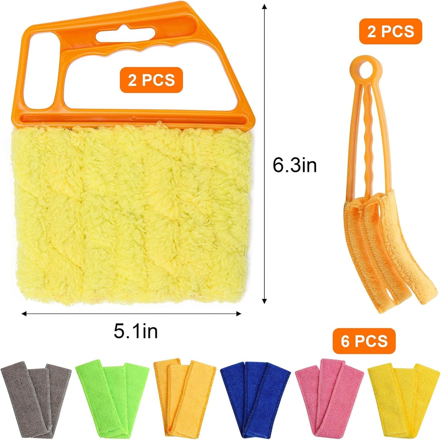 Window Blind Cleaner Duster Set, Washable Dusting Cleaner Air Vent Cleaning Brush Tools (Blue)