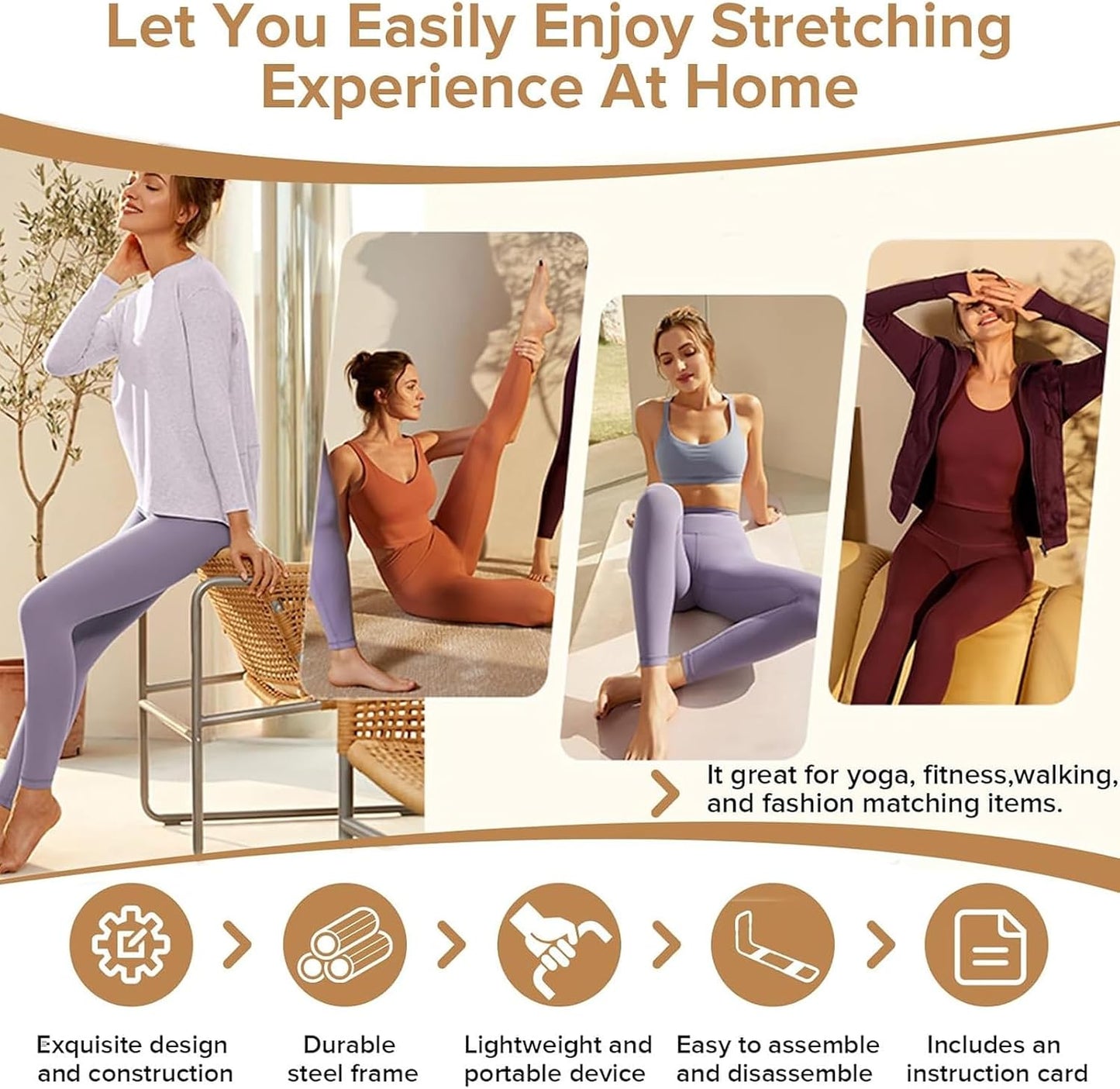 Adjustable Hamstring Stretcher for Knee Extension & Pain Relief – Multifunctional Leg, Calf, Hip & Lower Back Stretcher Device, Decompression & Physical Exercise Equipment for Flexibility & Workout