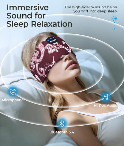 LOVE EYE Wireless Bluetooth 5.4 Sleep Headband Headphones for Side Sleeper