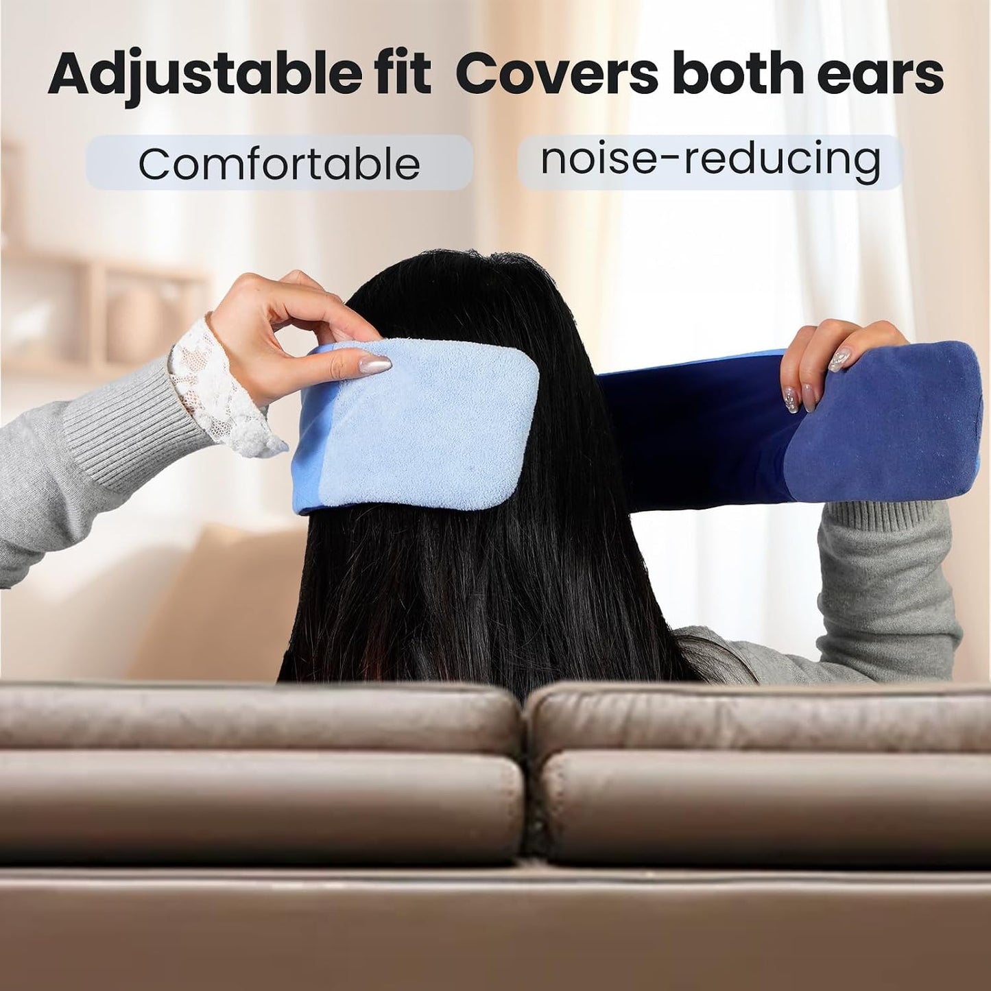 100% Blackout Sleep Mask for Side Sleepers &Travel | Zero Pressure Design, Dual-Sided Cooling/Warm Memory Foam, Adjustable Head Strap | Quiet Hook & Loop Closure