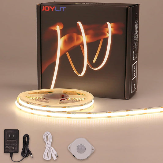 JOYLIT Dotless Motion Sensor COB LED Strip Kit 16.4FT 4000K Indoor