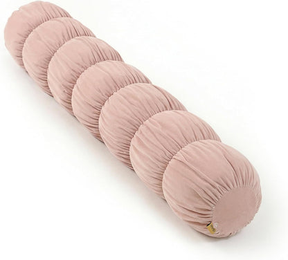 Pat. Pend. Long Bolster Pillow for Bed, Small Body Pillow for Adults, Soft Velvet Washable Cover, Cylinder Pillow for Side Sleepers and Leg Support(Misty White, 39"x 7.87")