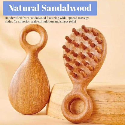Sandalwood Scalp Massager Comb, Wooden Acupoint Head Massage Tool