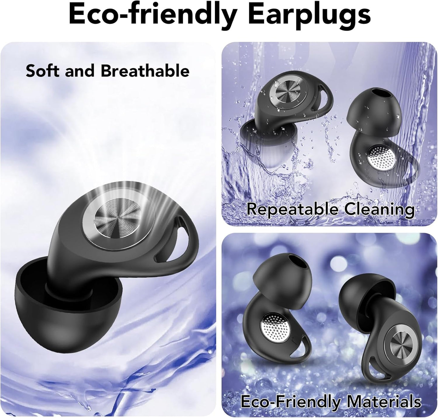 Ear Plugs for Sleeping Noise Cancelling, Ultra-Soft Silicone Ear Plugs for Sleep, 45dB Reusable Noise Cancelling Ear Plug Hearing Protection for Study/Work/Concert, EarPlugs with Case & 8 Eartips