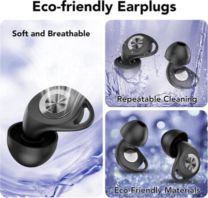 Ear Plugs for Sleeping Noise Cancelling, Ultra-Soft Silicone Ear Plugs for Sleep, 45dB Reusable Noise Cancelling Ear Plug Hearing Protection for Study/Work/Concert, EarPlugs with Case & 8 Eartips