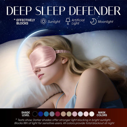 OLESILK 100% Mulberry Silk Sleep Mask for Women - Zero-Pressure Blackout