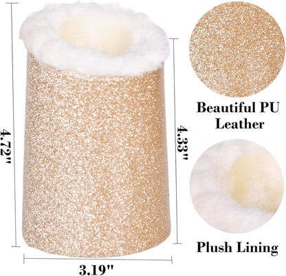 Pack of 2 Plush Lined Eyeglasses Holder Stand Case Glasses Protective Holder for Desks or Nightstands
