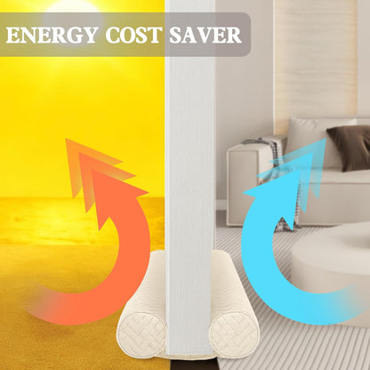 Ciieyuo Under Door Draft Stopper, Door Stoppers for Bottom of Door, 30"-36" | Velvet under door gap filler, white beige, blocker cold air, light, smoke and noise, easy slide-on install
