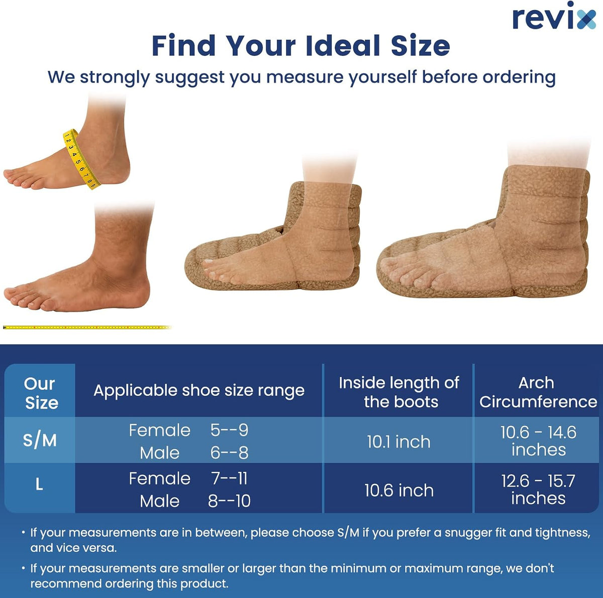 REVIX Microwavable Booties for Cold Feet, Heated Slippers, Navy S