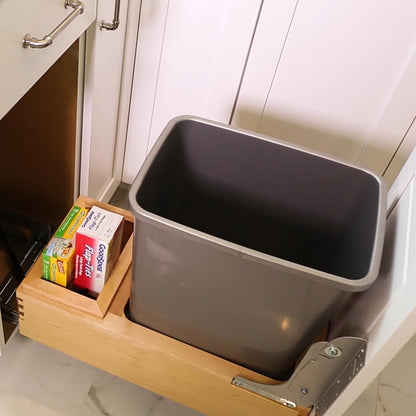 Rev-A-Shelf Double Pullout Trash Can w/Soft-Close Slides, 14.5" Min Opening | Large Capacity Garbage/ Recycling Waste Bins for Under Kitchen Cabinets, Heavy Gauge Wire Construction, 4WC-18DM2