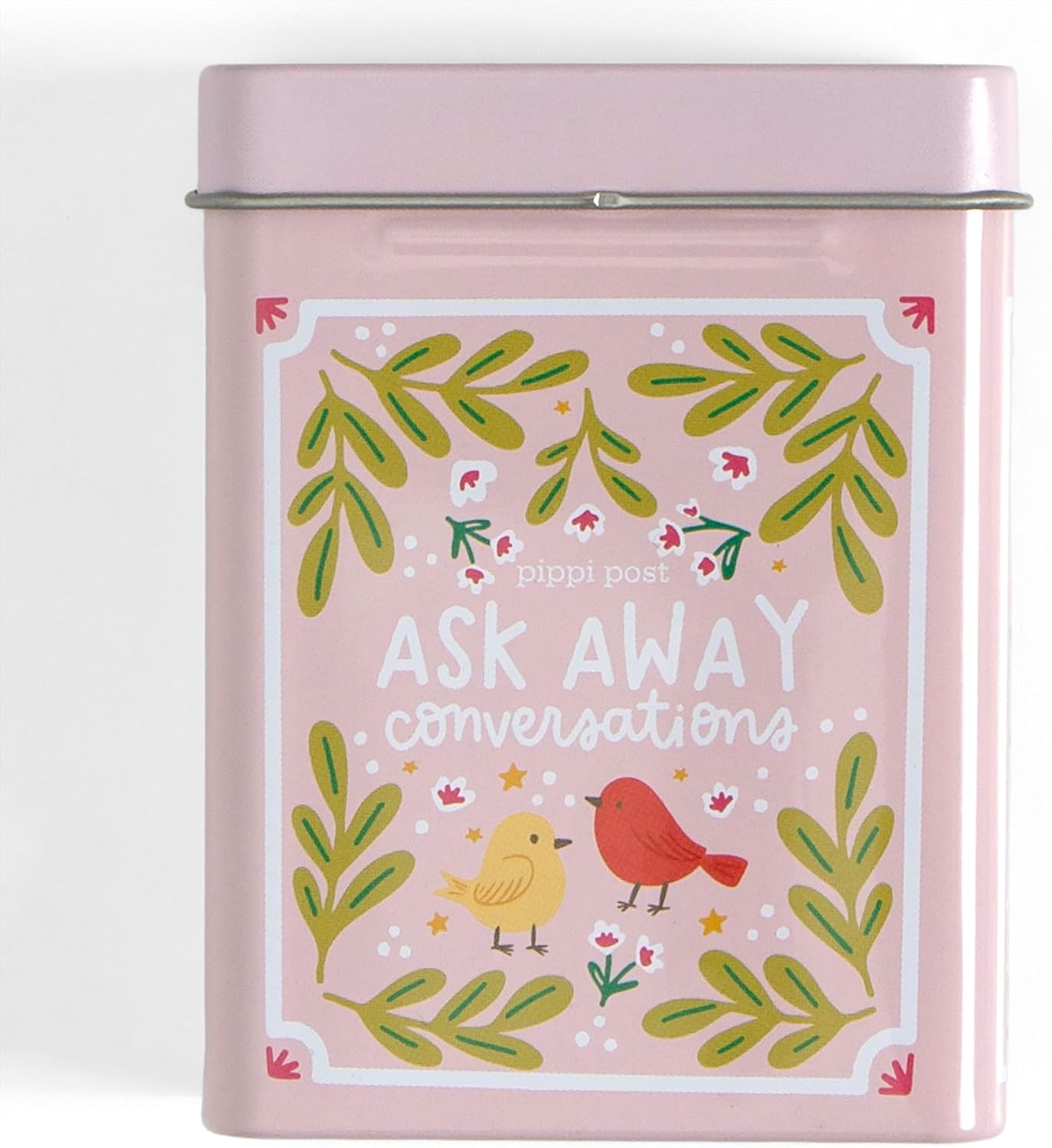 Pippi Post S'More Nature Conversation Cards with Tin, 50 Outdoor Prompts | 50 Conversation Starter Cards, Decorative Storage Tin, Ice Breaker Game