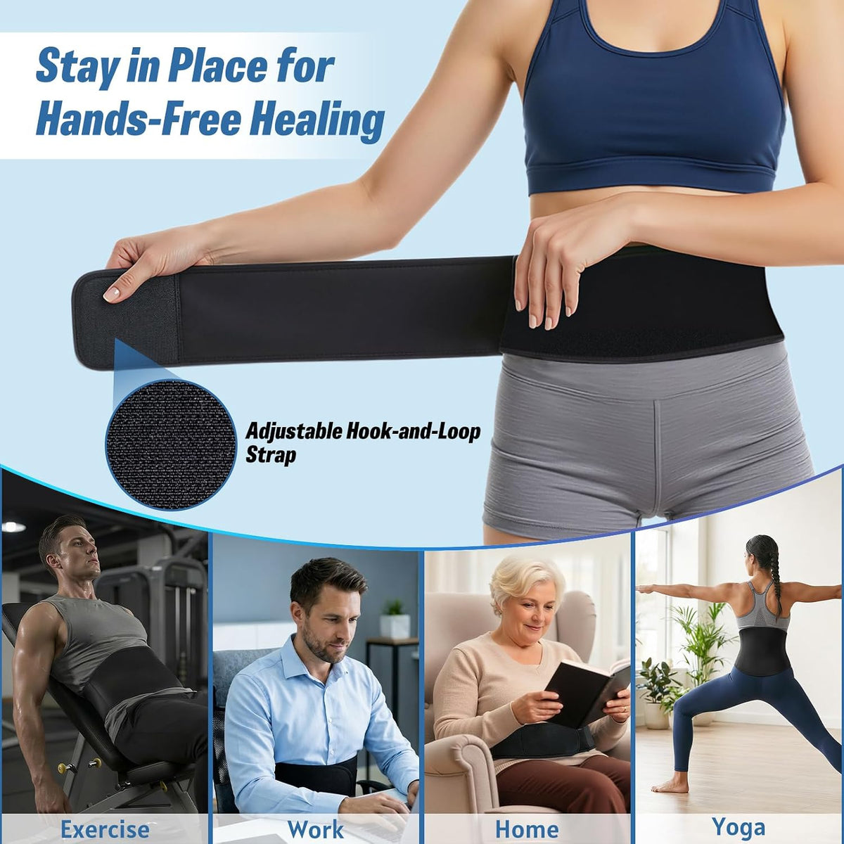 Ice Pack for Back Pain Relief with Extension Band