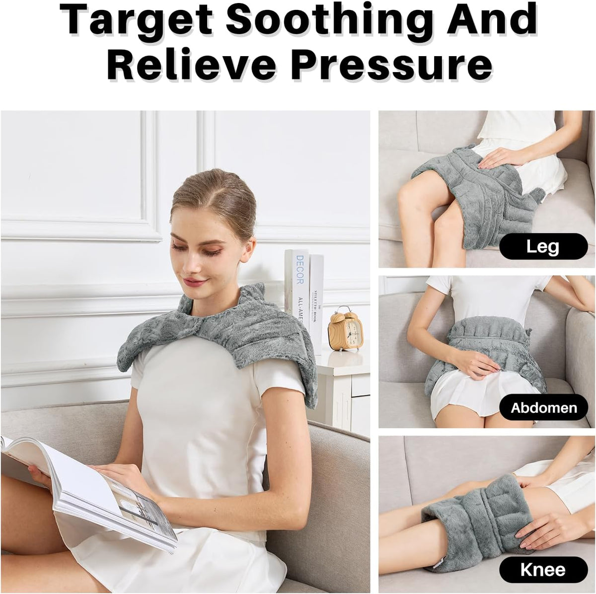 Microwavable Heating Pads, Microwave Heating Pad for Neck and Shoulders, Heated Neck Wrap, Wearable Neck Warmer Microwavable, Hands-Free Weighted Shoulder Wrap for Relax and Soothing
