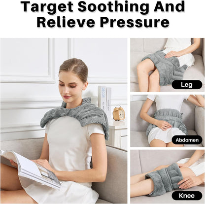 Microwavable Heating Pads, Microwave Heating Pad for Neck and Shoulders, Heated Neck Wrap, Wearable Neck Warmer Microwavable, Hands-Free Weighted Shoulder Wrap for Relax and Soothing