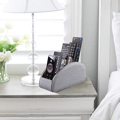 Pu Leather TV Remote Control Holder with 5 Compartments,Remote Caddy/Tray | Bedside Table Desk Storage Box/Organizer for Pen,DVD,Blu-Ray,Media Player,Heater Controller,Cosmetics,Glasses,Office Supplies
