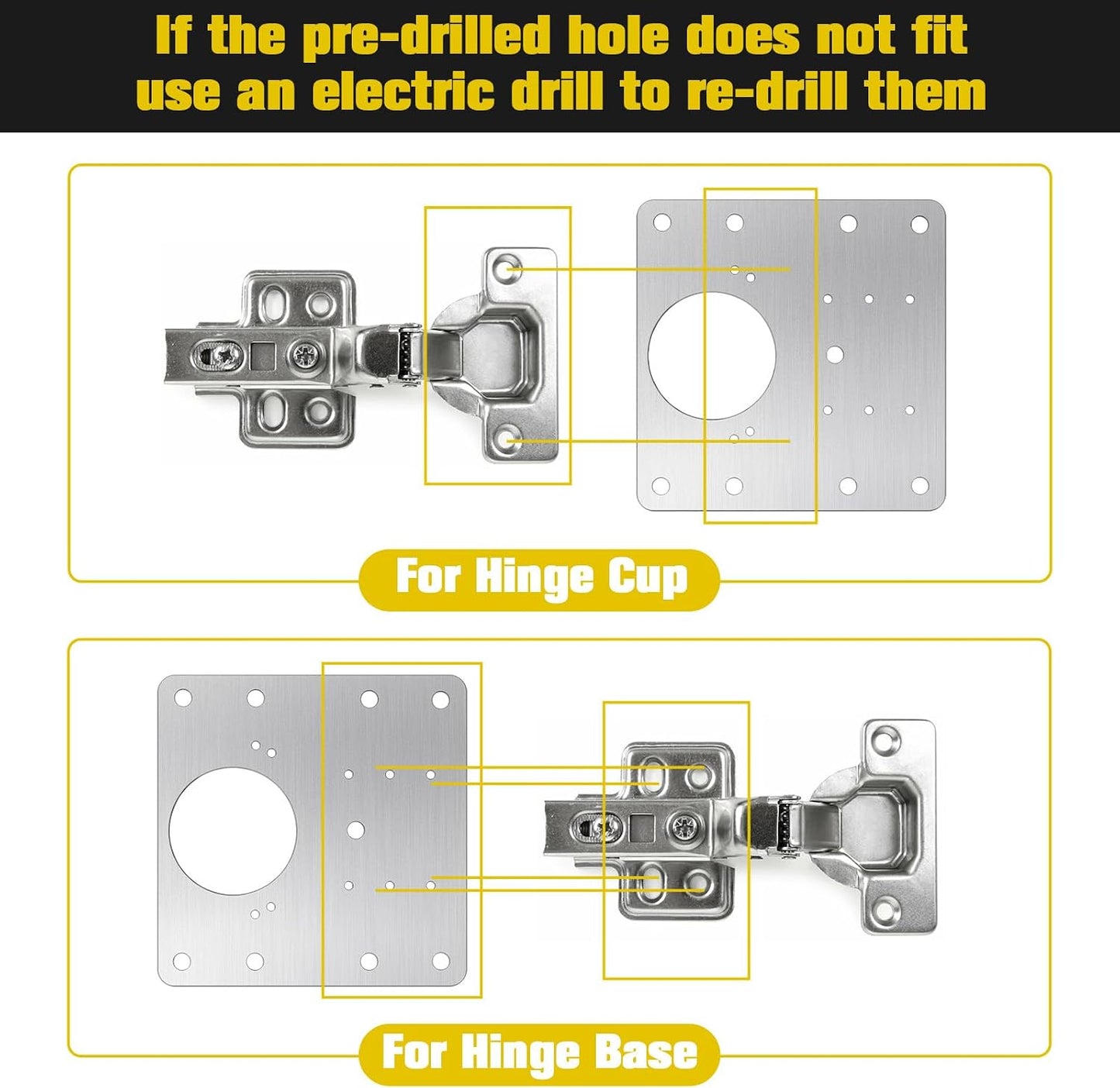 20 Pcs Stainless Steel Cabinet Hinge Repair Plate, 90x90mm Door Hinge Mounting Plate with 120 Screws and 1 Screwdriver, Hinges Repair Fixing Plates for Kitchen Cupboard Doors & Furniture