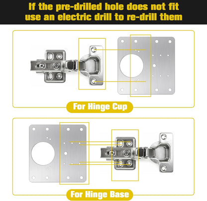 20 Pcs Stainless Steel Cabinet Hinge Repair Plate, 90x90mm Door Hinge Mounting Plate with 120 Screws and 1 Screwdriver, Hinges Repair Fixing Plates for Kitchen Cupboard Doors & Furniture