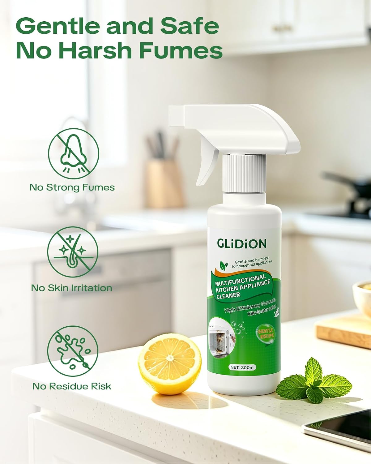 Kitchen Appliance Degreaser Cleaner, Foam Sprayer, 10.1 Fl Oz | Multifunctional Formula, Low-Irritation, Non-Corrosive, No Harsh Fumes, Fits Oven Air Fryer Microwave Stove Refrigerator