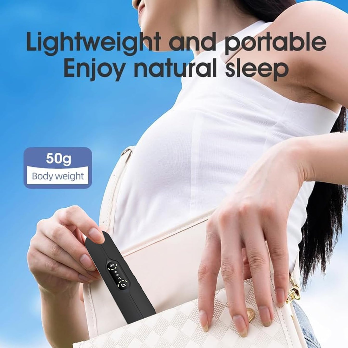 Mini Portable Wireless Under Pillow Speaker for Sleeping (Black) | USB Rechargeable | Bluetooth Connection | Timer Function | Built-in White Noise | TF Card | Travel