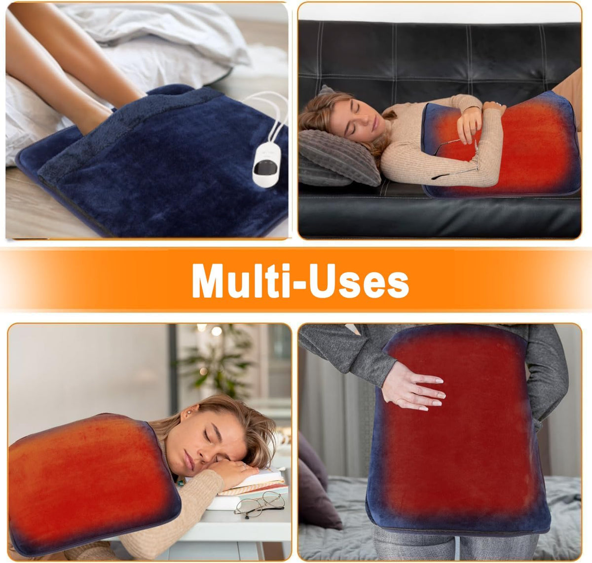 Electric Foot Warmer Mat Heating Pads with Fast Dual-Side Heated Technology, 6-Layers Heater Retention Fabric, 3 Timer Settings&9 Heat Levels, Birthday Gift for Men/Women Feet, 22"×20" Black