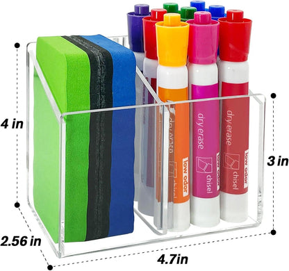 Magnetic Dry Erase Marker Holder - Multi-Surface Pen & Marker Holder for Fridge, Whiteboard, Locker - School, Office, Home - 1 Pack, Black