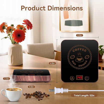 Coffee Mug Warmer for Desk Auto Shut Off 3 Temps &1-12H Timer