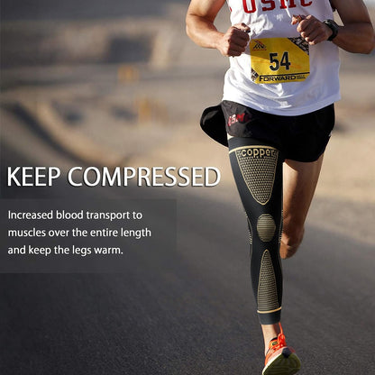 Full Leg Sleeves Long Compression Leg Sleeve Knee Sleeves Protect Leg, for Man Women Basketball, Arthritis Cycling Sport
