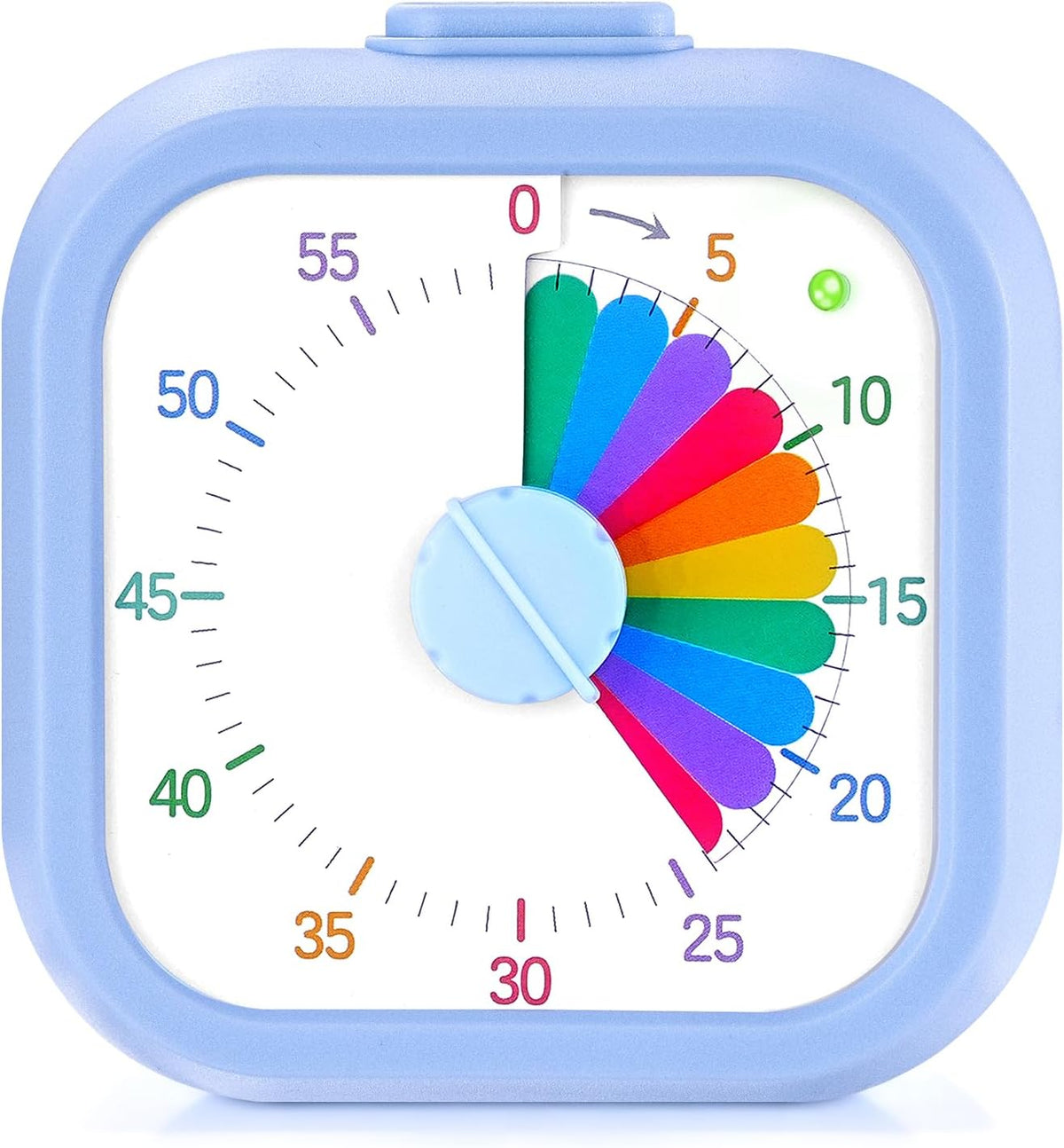 Mwellewm Visual Timer for Kids, 60 Minute Time Digital Pomodoro Timer Countdown with Silent Pause Function for Classroom Kitchen Study Cooking Meetings ADHD Rainbow Pattern(Blue)