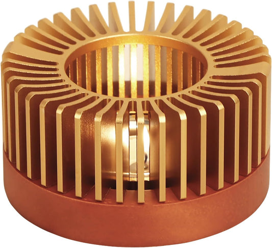 Teapot Warmer, Aluminum Alloy & Wood Tea Warmer with Tealight Holder, Rose Gold Teapot Heater for Heating Coffee, Milk, Food Indoors and Outdoors, Suitable for All Teapots