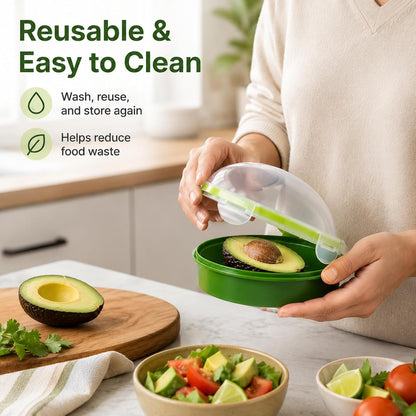 Avocado Saver Holder With Clear Lid Keep Fresh Fruit Container Box | Airtight Seal, Leak-Proof Design, Compact & Stackable, Reusable