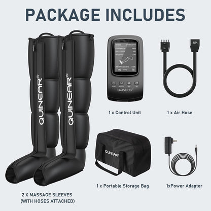 QUINEAR Leg Recovery Compression System for Athlete Post Workout, Professional Sequential Device for Massage Therapy, Foot and Leg Recovery Boots, Improve Circulation Reduce Muscle Soreness (Medium)