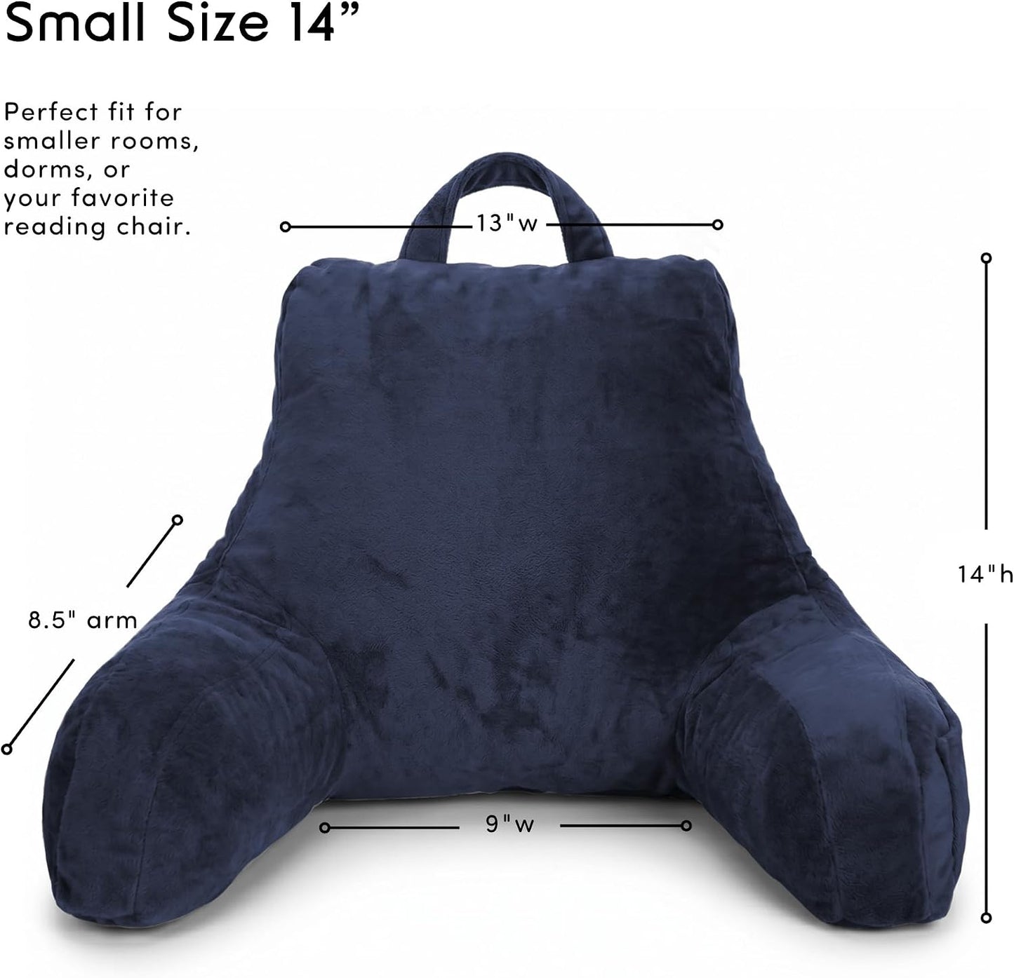 Nestl Reading Pillow with Shredded Memory Foam, Designed for Sitting Up in Bed and Couch, Back and Arms Adjustable Support for Adult & Teens Backrest Pillows for Reading, with Washable Cover Dark Grey