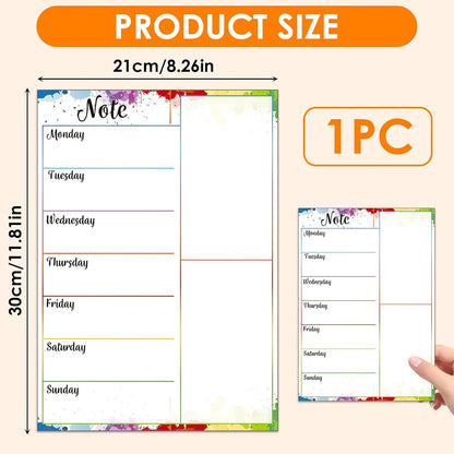 Magnetic Weekly Meal Planner, Fridge Dry Erase Menu Board (A) | 8 x 12 inch dry erase whiteboard with strong magnetic backing for weekly menus, notes, grocery lists, families and roommates