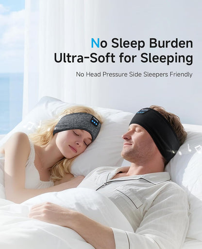 Perytong Sleep Headphones Bluetooth 5.4 Headband, Wireless Sleep Headphones with Ultra-Thin HD Stereo Speakers for Side Sleepers, Soft & Sweat Resistant Sport Headband for Yoga Travel Workout