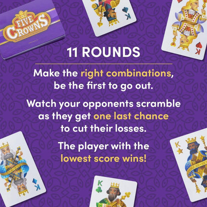 Five Crowns Rummy Style Card Game for Kids and Adults, Family Game Night