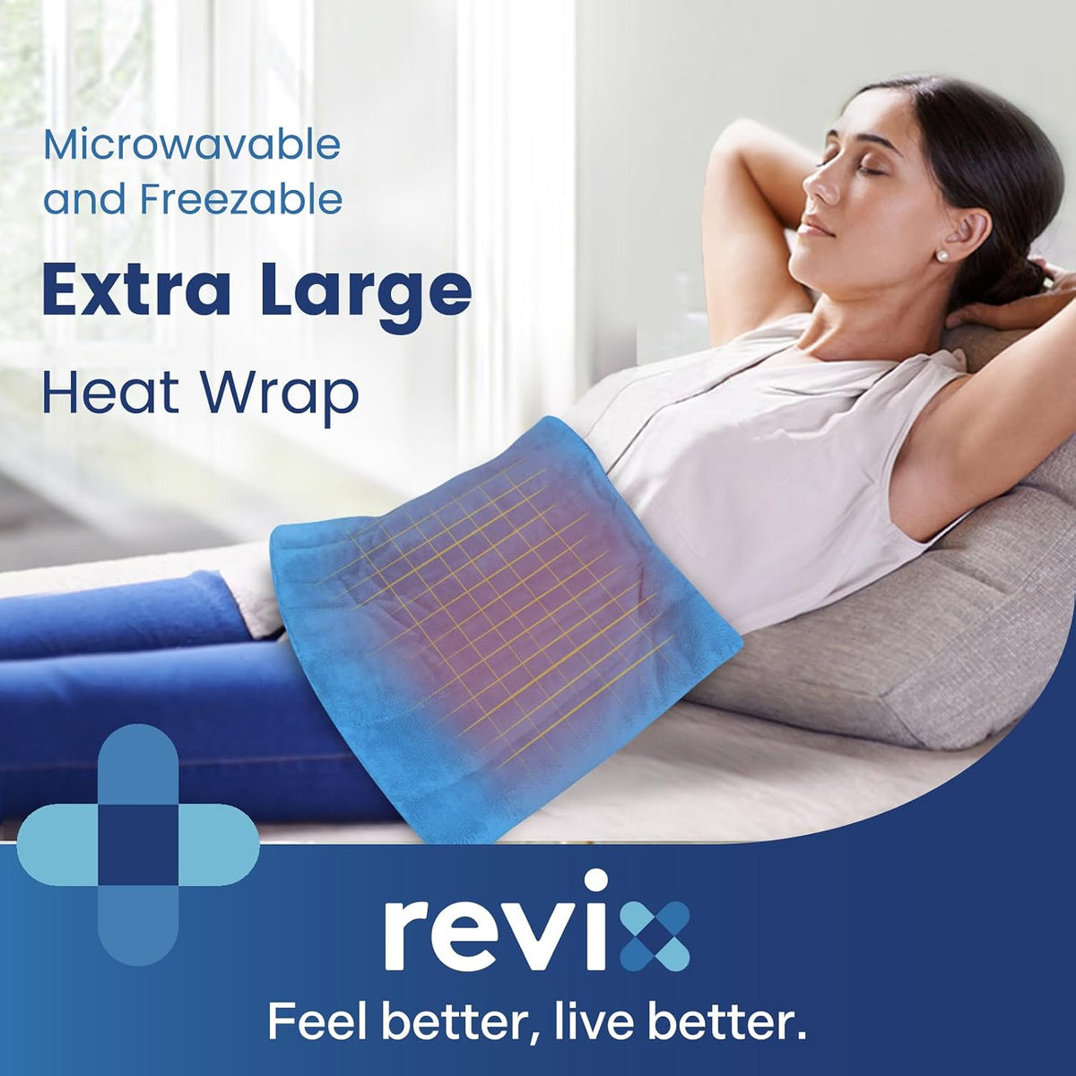 REVIX Extra Large Microwavable Heating Pad for Back, Heating Wrap, Purple