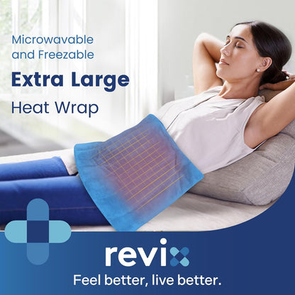 REVIX Extra Large Microwavable Heating Pad for Back, Heating Wrap, Purple