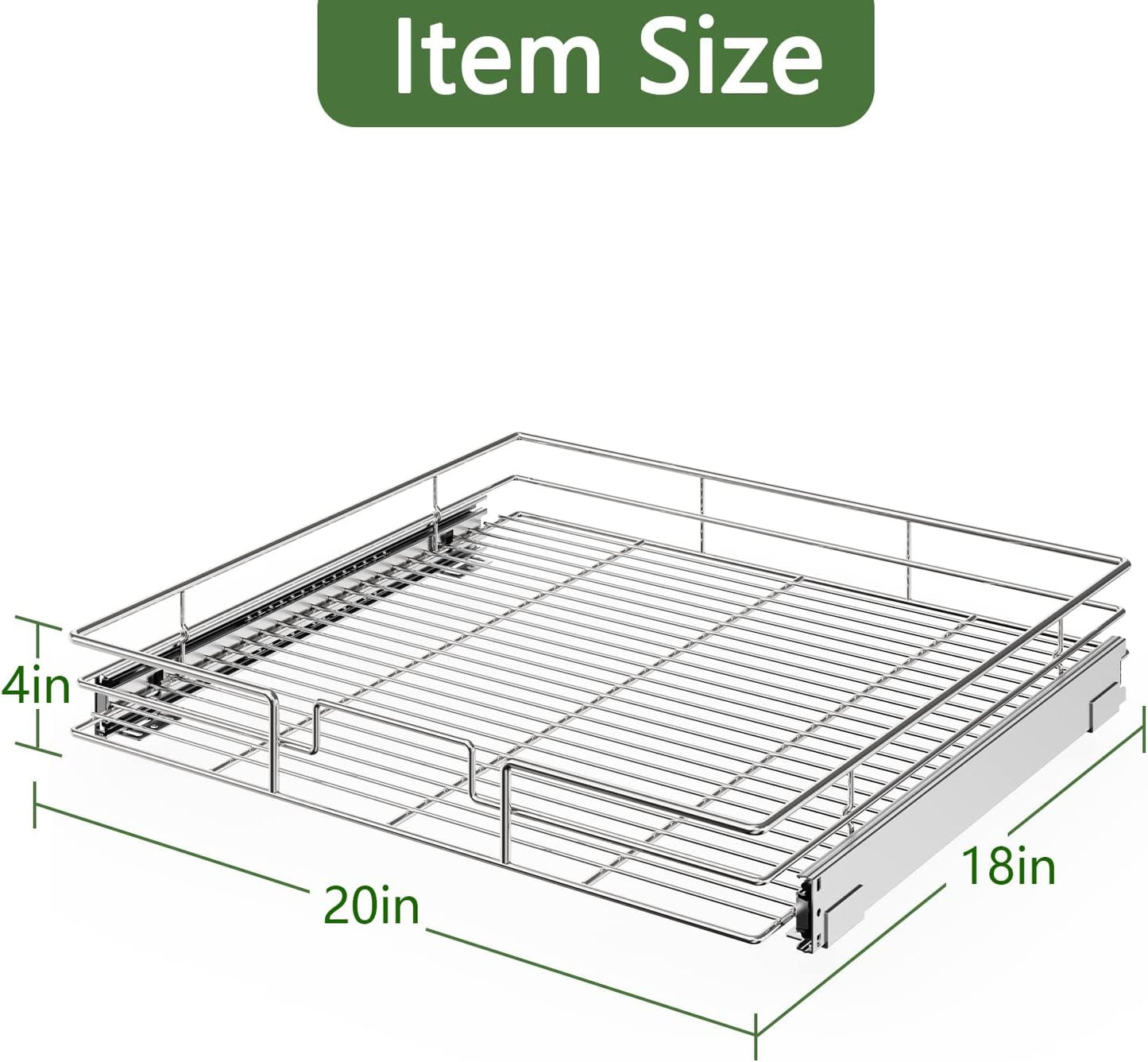 LOVMOR 2 Tier Individual Pull Out Cabinet Organizer 11" W x 18" D, Slide Out Kitchen Cabinet Storage Sliding Shelves