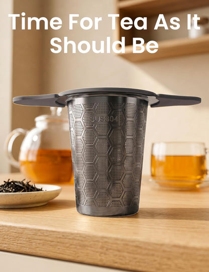 Tea Infuser for Loose Leaf Tea,Stainless Steel Tea Infuser with Heat Proof Silicone Handles,Extra Fine Mesh Tea Strainers Filter Fine Tea Leaves Effectively,Fits TeaPots/Mugs